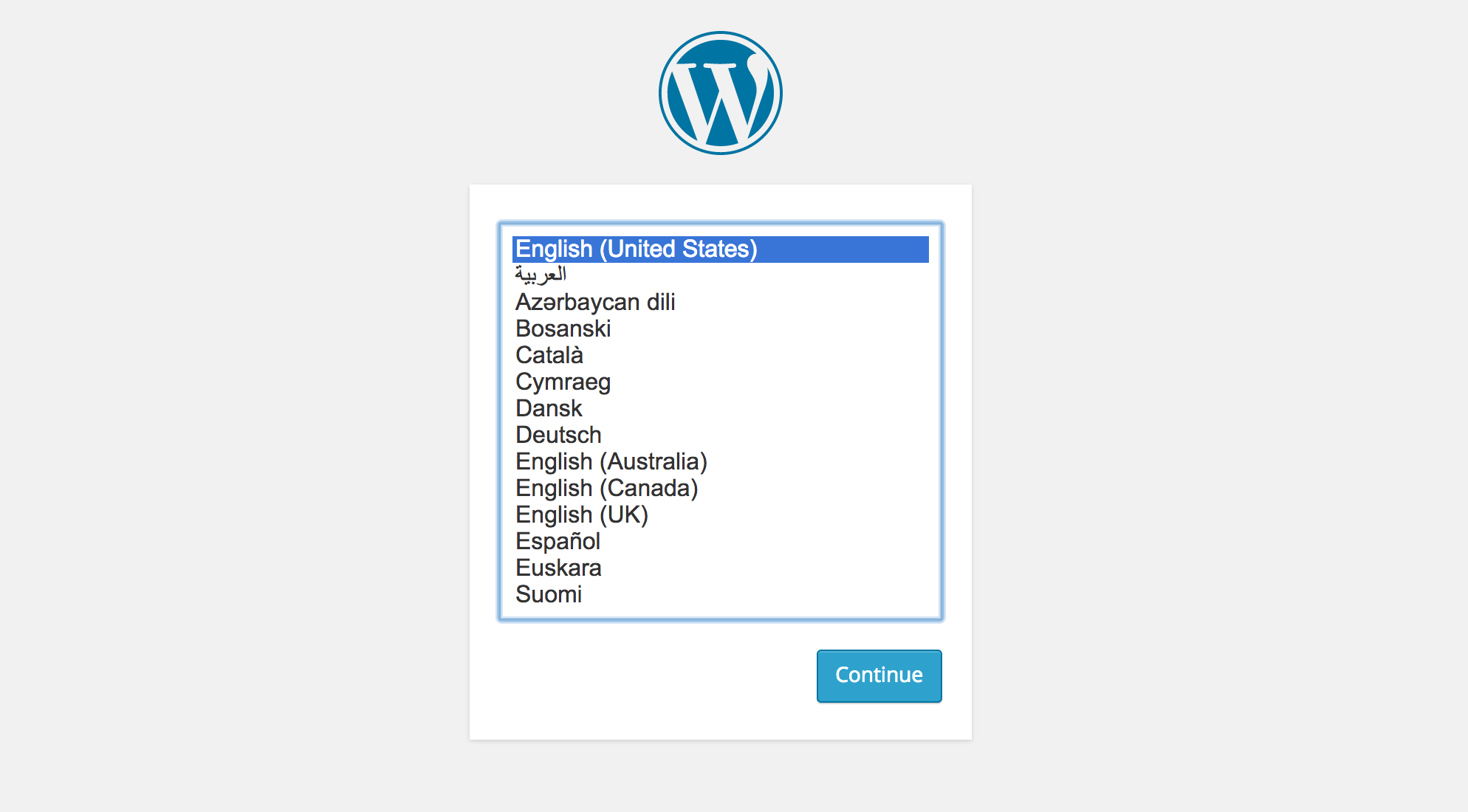 Избор на език при инсталиране на WordPress 4.0